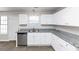Modern kitchen with white cabinets and granite countertops at 508 Cascade Walk, Mcdonough, GA 30253