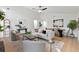 Light and airy living room with modern decor and hardwood floors at 520 Creekwood Xing, Roswell, GA 30076