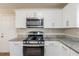 Well-appointed kitchen featuring stainless steel appliances and stylish white cabinetry at 3197 Cloverhurst Dr, Atlanta, GA 30344