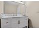 Stylish bathroom with a white vanity and marble countertop at 3870 N Shelby N Ln, Douglasville, GA 30135