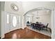 Formal dining room with hardwood floors and chandelier at 4684 Chardonnay Ct, Atlanta, GA 30338