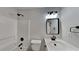 Clean bathroom with a shower/tub combo and vanity at 4668 Snap Creek Ln, Decatur, GA 30035