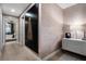 Elegant hallway featuring stylish decor and a glimpse into a luxurious bathroom at 2520 Peachtree Nw Rd # 1202, Atlanta, GA 30305