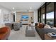 Elegant living space featuring modern furniture, a large TV, and ample natural light at 2520 Peachtree Nw Rd # 1202, Atlanta, GA 30305
