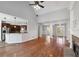 Open living room with hardwood floors and kitchen views at 811 Somersby Dr, Dallas, GA 30157