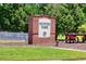 Hunter Park brick signage nestled among trees creating a welcoming park entrance at 2800 Lillian Ln, Douglasville, GA 30135