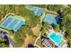 Aerial view of community tennis courts and pool at 5402 Highland Preserve Dr, Mableton, GA 30126