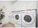 Well-organized laundry room with white cabinets and modern appliances at 412 Southbridge Pass, Peachtree City, GA 30269