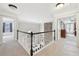 Spacious upper hallway with stone fireplace and access to bedrooms at 1354 Benbrooke Nw Ln, Acworth, GA 30101