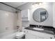 Bathroom with a tub/shower, white cabinets, and granite countertops at 2901 Lenox Ne Rd # 506, Atlanta, GA 30324