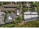 Overhead view of the townhomes and surrounding neighborhood, including green spaces at 818 Highland Green Ne Way # 818, Atlanta, GA 30306