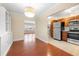 Bright dining room with hardwood floors and built-in shelving at 2355 Henderson Mill Ne Rd # 6, Atlanta, GA 30345