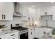 Modern kitchen with white cabinets, granite counters and island at 2488 Elizabeth Ann Ne Ln, Atlanta, GA 30324