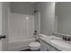 Clean bathroom with a tub/shower combo and granite countertop at 459 Benson Meadows Dr, Dallas, GA 30157