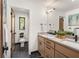 Modern bathroom with double vanity and frameless shower at 200 Simonton Rd, Lawrenceville, GA 30046