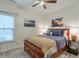 Cozy bedroom featuring a comfortable bed, ceiling fan, and decorative wall art at 511 Millside Trl, Canton, GA 30114