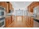 Kitchen with stainless steel appliances and granite countertops at 2105 Rock Ct, Loganville, GA 30052