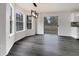 Bright dining area with hardwood floors and sliding glass doors leading to a deck at 108 Ridgefield Dr, Douglasville, GA 30134