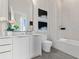 Spa-like bathroom with soaking tub and modern vanity at 40 12Th Ne St # 1004, Atlanta, GA 30309