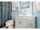 Small bathroom with shower, toilet and vanity at 1980 Campfire Dr, Riverdale, GA 30296