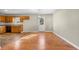 Dining area with hardwood floors and access to the kitchen at 3335 Pinta Way, Douglasville, GA 30135