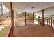 Wooden deck with backyard view at 6300 Creekford Dr, Lithonia, GA 30058