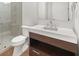 Modern bathroom with floating vanity and shower at 1820 Peachtree Nw St # 1909, Atlanta, GA 30309