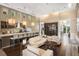 Modern community kitchen with a breakfast bar and seating at 1820 Peachtree Nw St # 1909, Atlanta, GA 30309