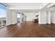 Open concept living area with hardwood floors and kitchen at 1820 Peachtree Nw St # 1909, Atlanta, GA 30309