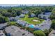 Aerial view of community with city skyline in background at 1150 Collier Nw Rd # J15, Atlanta, GA 30318