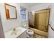 Bathroom with shower/tub combo and updated vanity at 157 Timberlost Trl, Suwanee, GA 30024
