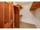 Spacious closet with custom wooden shelving at 157 Timberlost Trl, Suwanee, GA 30024
