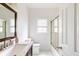 Simple bathroom with a shower/tub combo and granite countertop at 673 Windsor Sw St, Atlanta, GA 30310