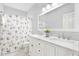 Elegant bathroom with double vanity and marble countertop at 673 Windsor Sw St, Atlanta, GA 30310