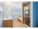 Main bathroom with double vanity and walk-in shower at 577 Reed Se St, Atlanta, GA 30312