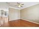 Hardwood floor living room with an open floor plan at 577 Reed Se St, Atlanta, GA 30312