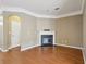 Living room with hardwood floors, fireplace, and neutral colors at 577 Reed Se St, Atlanta, GA 30312
