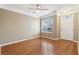 Spacious living room featuring hardwood floors and a ceiling fan at 577 Reed Se St, Atlanta, GA 30312