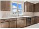 Kitchen sink and dishwasher with gray cabinets and quartz countertops at 258 Wilder Ridge Way, Lawrenceville, GA 30044