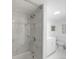 Clean basement bathroom with a shower/tub combo and white vanity at 261 Fletcher Sw St, Atlanta, GA 30315