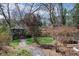 Secluded backyard gazebo surrounded by mature trees and landscaping at 4086 Haverhill Dr, Atlanta, GA 30342