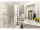 Charming bathroom with marble shower and vanity at 4701 Wehunt Se Trl, Smyrna, GA 30082