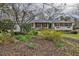 White brick ranch home with teal door, brown shutters, and landscaped yard at 496 Longview Dr, Norcross, GA 30071