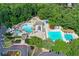 Community pool with lap pool and water features at 1215 Wynridge Xing, Alpharetta, GA 30005