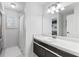 Clean bathroom with vanity, mirror, and shower at 4392 Overlook Dr, Acworth, GA 30101