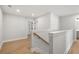 Upstairs hallway with neutral walls and hardwood floors at 731 Stickley Oak Way, Woodstock, GA 30189