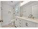Modern bathroom with white subway tile and double vanity at 1271 Lorenzo Sw Dr, Atlanta, GA 30310