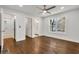 Bright bedroom with hardwood floors, en-suite bathroom and laundry access at 1271 Lorenzo Sw Dr, Atlanta, GA 30310