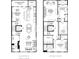 Two-story floor plan, includes kitchen, living areas, and bedrooms at 225 Mayfair Ct, Alpharetta, GA 30009