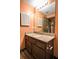 This is a bathroom vanity with a granite countertop and updated faucet at 1800 Clairmont Lk # 413, Decatur, GA 30033